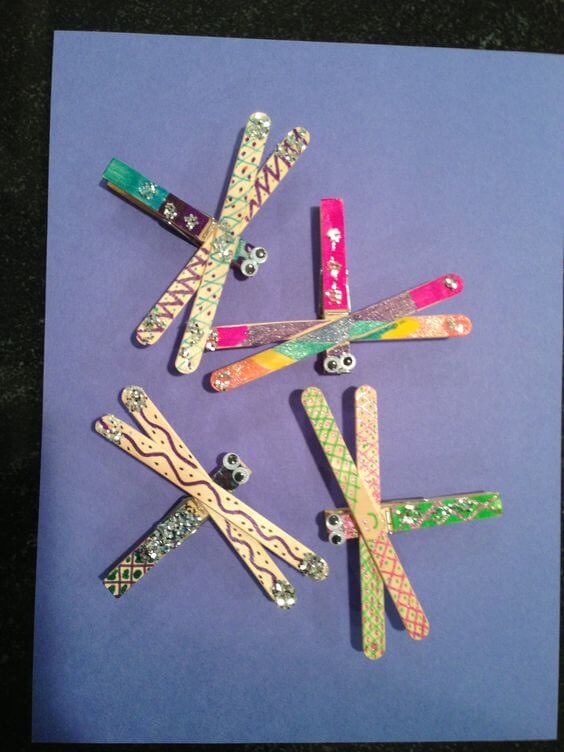 Dragonflies Craft Idea With Popsicle Stick