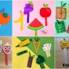 Easy Fruit & Vegetables Popsicle Stick Crafts For Kids
