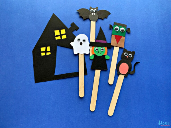 Easy Halloween Puppet Popsicle Stick Crafts for Kids