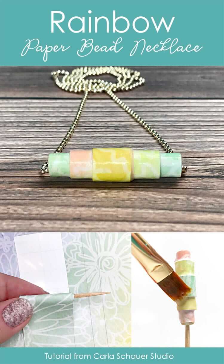 Easy Paper Bead Necklace Craft Project