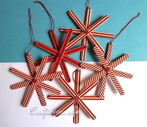 Easy Washi Tape Popsicle Sticks Christmas Snowflakes Craft For Decoration