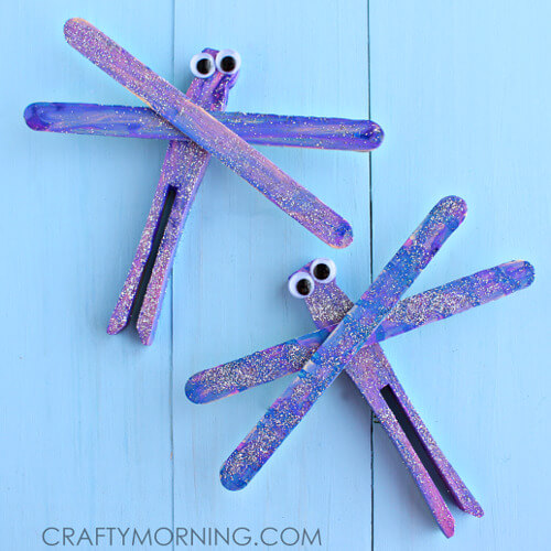 Popsicle Sticks Dragonfly Spring Craft For Kids