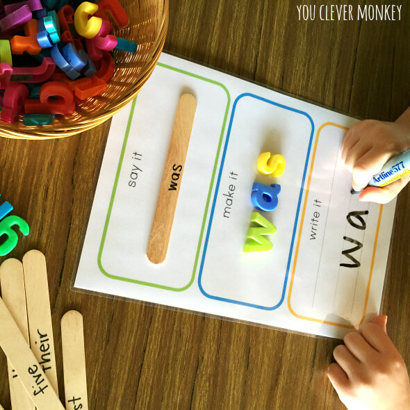 Easy Fun & learning Reading & Writing Word Activity With Popsicle Sticks
