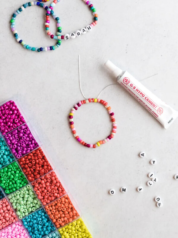 Easy Stretchy Seed Bead Bracelet Craft With Elastic Cord