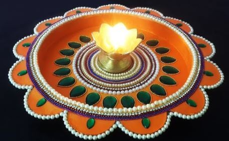 Easy To Make Special Puja Thali Decoration For Diwali