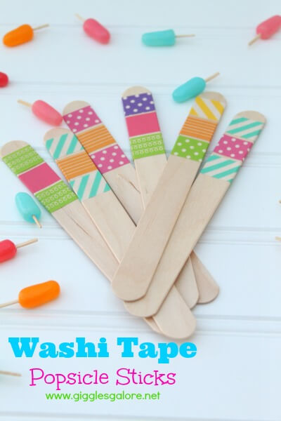 Easy To Make Washi Tape Popsicle Sticks Crafts For Kids