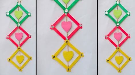 Easy Wall Hanging Decoration Using Popsicle Sticks