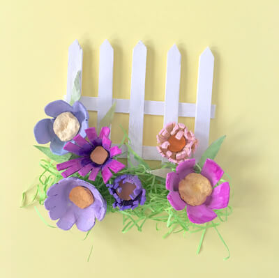 Easy Egg Carton Flower Popsicle Stick Craft Idea For Kids