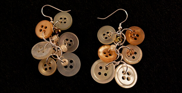 Fancy Buttons Earrings Craft Ideas