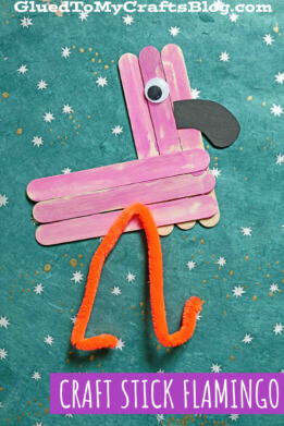Flamingo Stick Art & Craft Idea For Kids