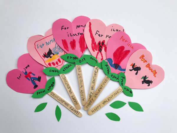 Flowers For Valentine Popsicle Stick Crafts For Kids