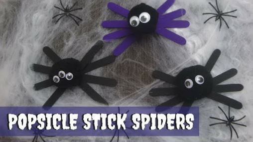 Fun Halloween Spider Popsicle Stick Craft Activity For Kids