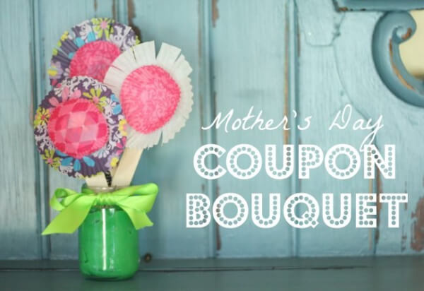 Handmade Coupon Bouquet Craft for Mom