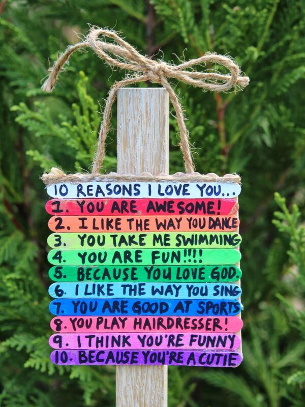 Handmade Wall Hanging Gifts Popsicle Stick Father's Day Crafts