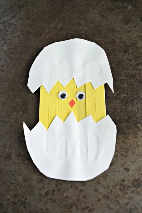 Hatching Chick Popsicle Stick Craft