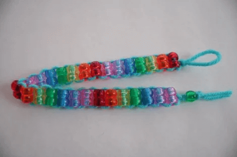 Homemade Rainbow Pony Bead Bracelet Craft For Kids