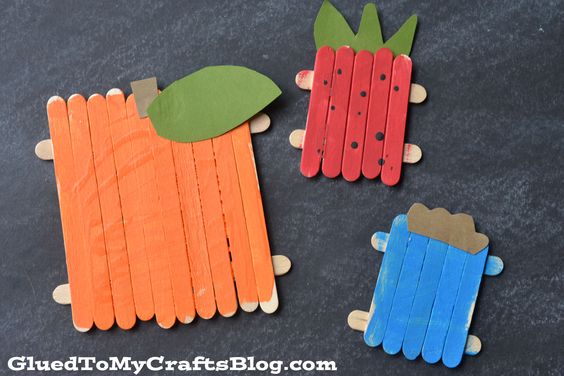 How to Make Fruit & Vegetables Crafts With Popsicle Stick