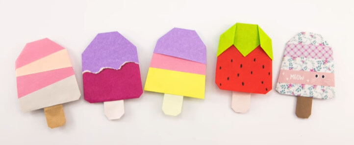 Ice Cream Made Up Of Designer Paper Crafts How To Make Origami Popsicle Stick