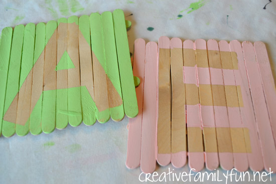 Initial Plaque Craft With Popsicle Sticks