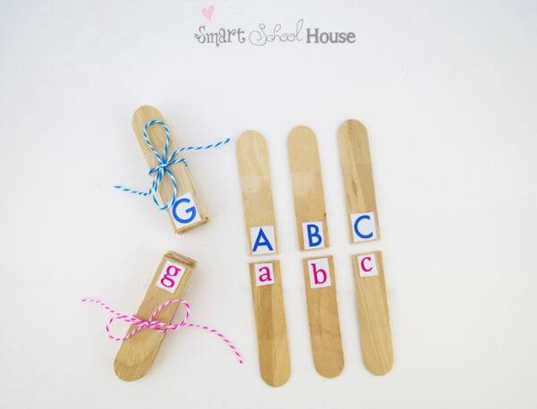 Fun & Learning Letter Recognition Popsicle Stick Craft Project Activities For Kindergartners