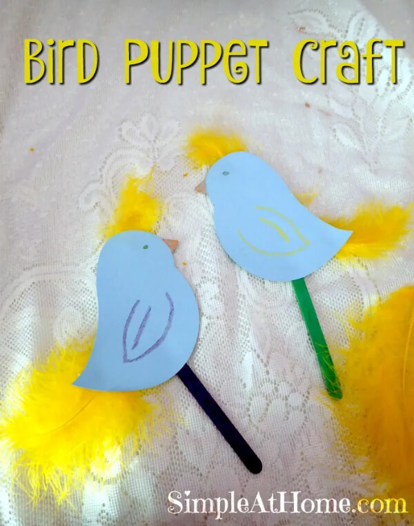 Little Bird Popsicle Sticks Puppet Craft