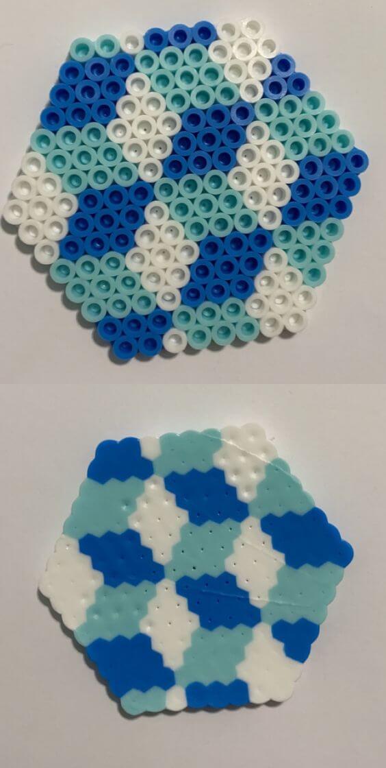 Melting Bead Pattern Craft In Hexagon Shape