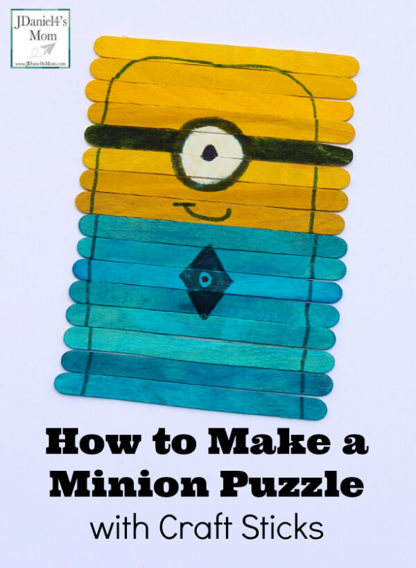Fun & Learning Minion Puzzle Popsicle Stick Craft Activity Idea For Kids
