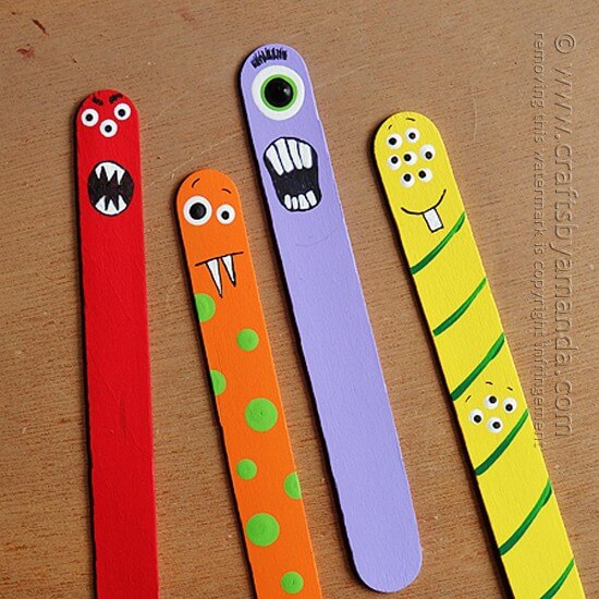Monster Craft Project With Popsicle Sticks