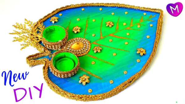 New Puja Thali Decoration Design For Diwali