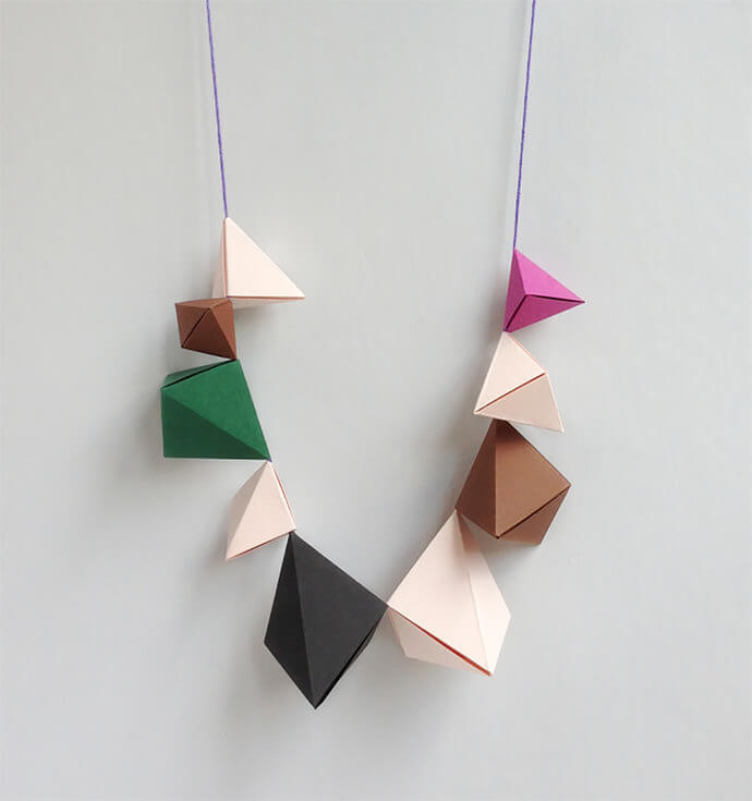 Origami Necklace Jewelry Paper Craft Ideas In Geometry Shape