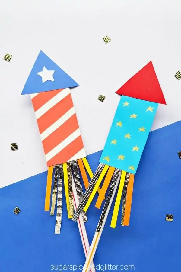 Diwali Crackers Rocket Straw Craft Idea For Kids