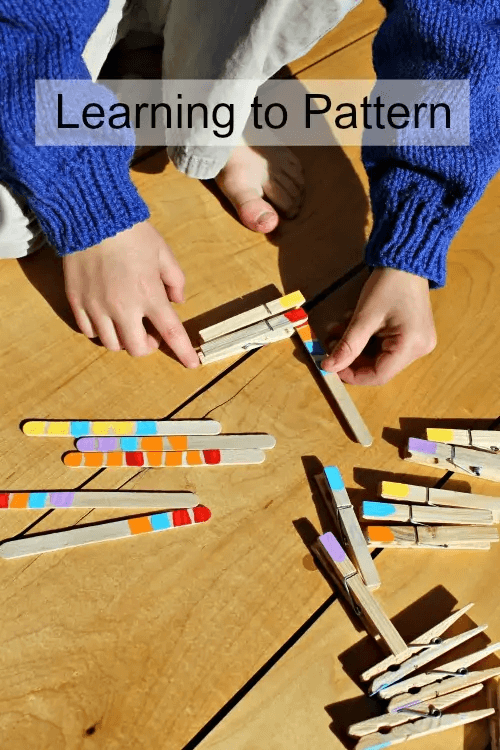 Fun & Learning Pattern Activities Using Popsicle & Clothespin