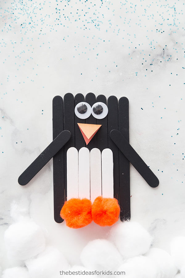 Penguin Craft With Popsicle Stick