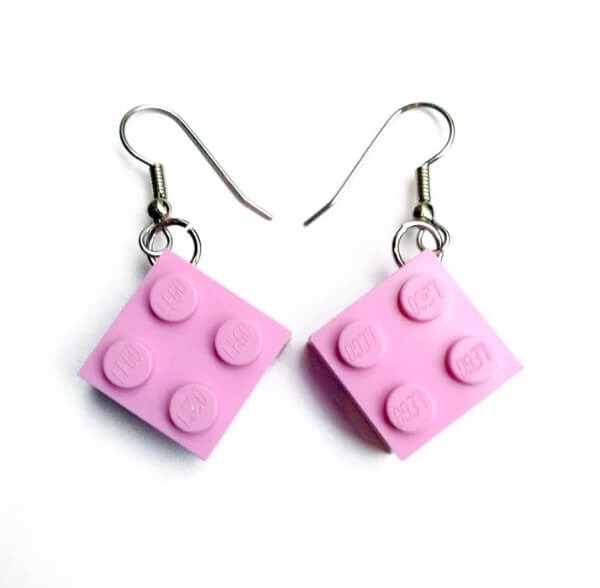 Playful Lego Earrings Craft Idea