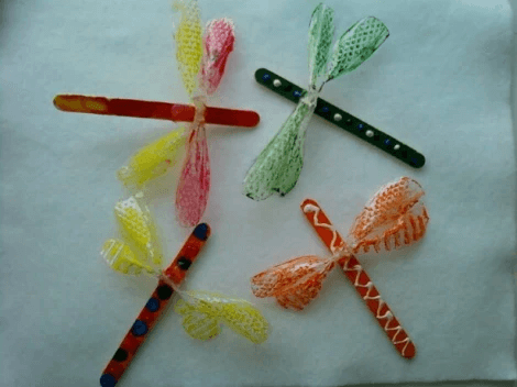 Popsicle Stick Dragonfly Craft With Cookie Wrapper For Kids