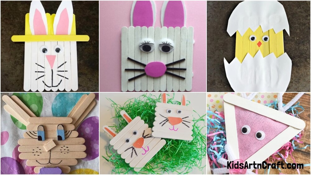 Popsicle Stick Easter Bunny Craft