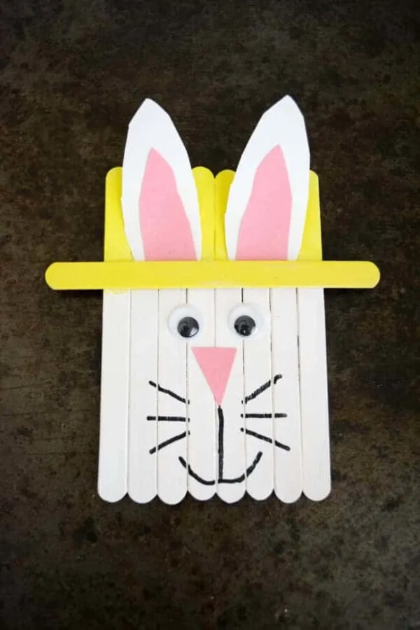 Popsicle Stick Easter Bunny Craft for Kids