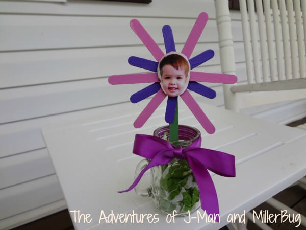How To Make Photo Flower DIY Mother's Day Craft Using Popsicle Sticks