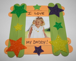 Popsicle Stick Photo Frame father's Day Craft