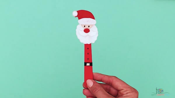 Easy Popsicle Stick Santa Puppet Craft For Christmas