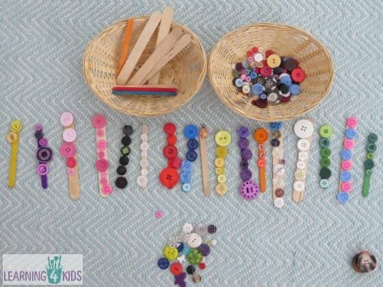 Popsicle Sticks Button Craft For Kids