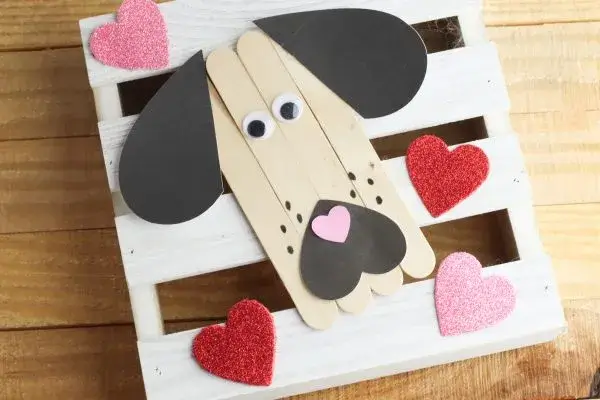 Puppy Of Fondness Valentine Popsicle Stick Crafts For Kids