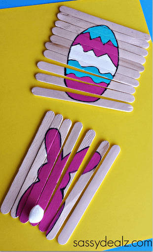 Quick Popsicle Stick Easter Puzzle Game