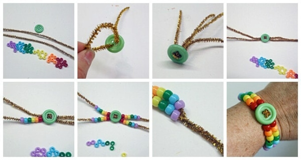 Rainbow Pony Bead Bracelet Craft Tutorial Step By Step