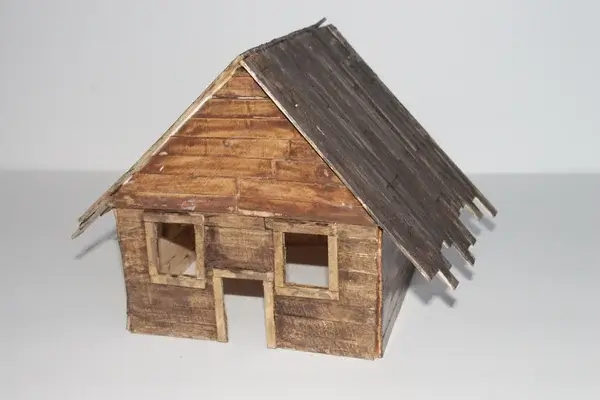 Realistic Old Miniature Popsicle Stick Hut Crafts
