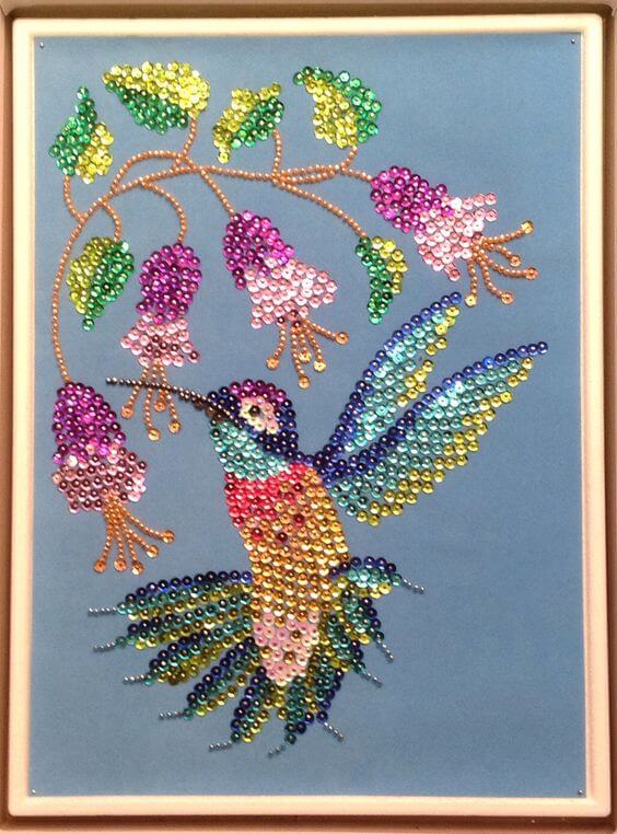 Sequin Hummingbirds Art & Craft With Beads