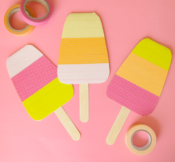 Simple And Easy Washi Tape Popsicle Cards