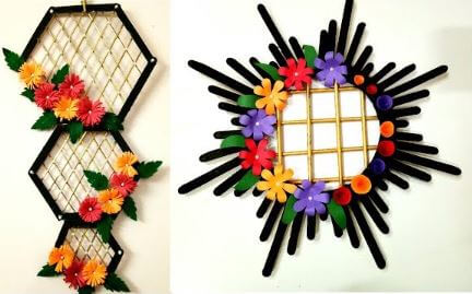 Simple DIY Popsicle Stick Wall Hanging Home Decoration Ideas