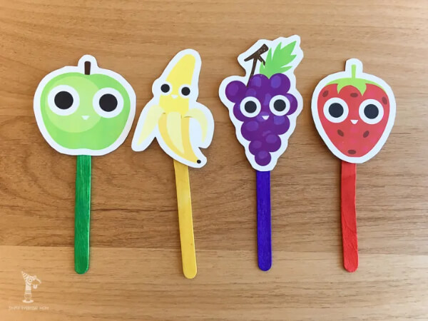 Simple Fruit & Vegetables Popsicle Stick Craft Activities For Preschoolers