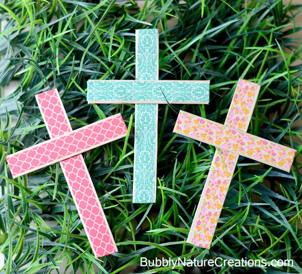 Simple Washi Tape Popsicle Stick Easter Craft For Kids